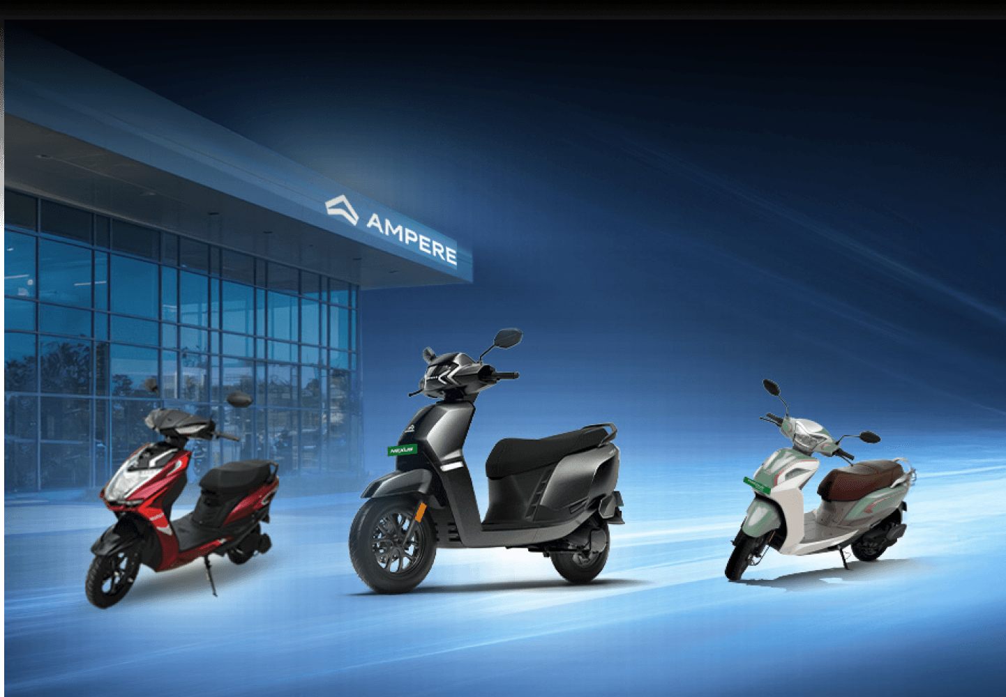 Ampere electric scooter portfolio with dealership